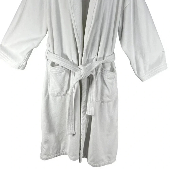 Monarch Cypress Unisex OSFM Luxurious White Heavy 100% Turkish Cotton Spa Robe - Picture 7 of 13
